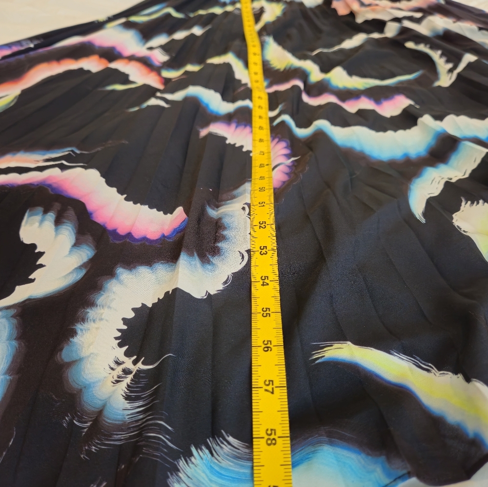 A.L.C. Leah Abstract Print Maxi Dress Size 0 Black Multicolor Long Sleeve $895 - Picture 16 of 16